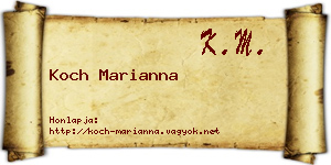 Koch Marianna névjegykártya